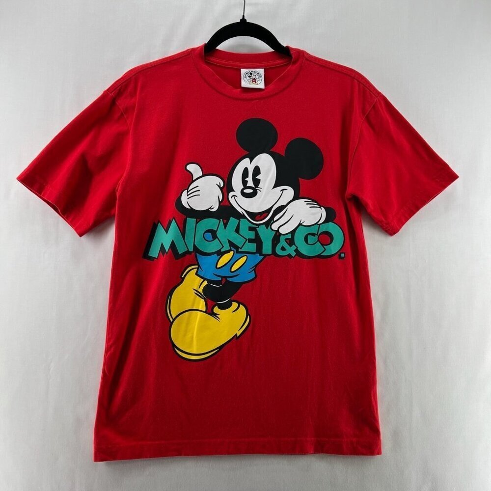 Disney Mickey Mouse & Co T-Shirt  S Mickey Mouse Graphic Print Crew Neck Red